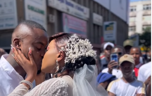 A couple, Angie Chege and Sanja Nyamwega ties the knot on the streets of Nairobi ( Angie Chege Instagram)