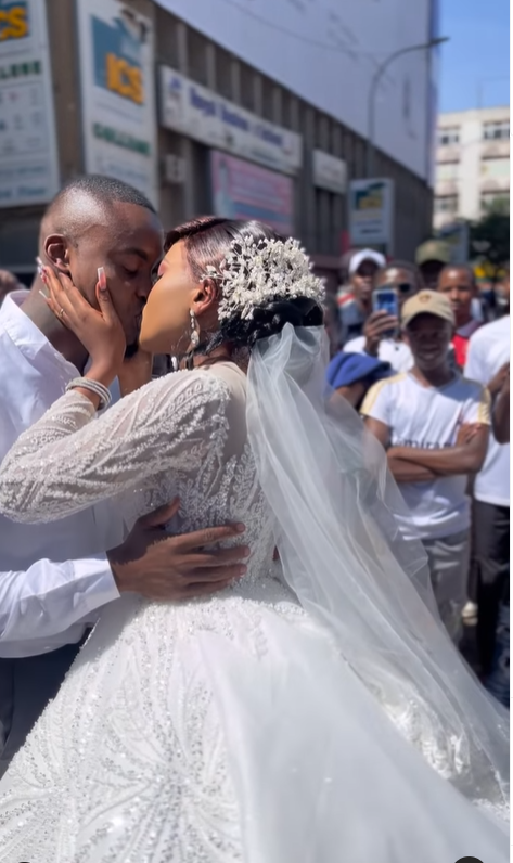 A couple, Angie Chege and Sanja Nyamwega ties the knot on the streets of Nairobi ( Angie Chege Instagram)