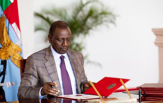 President William Ruto signs a bill at State House, Nairobi on June 28, 2024