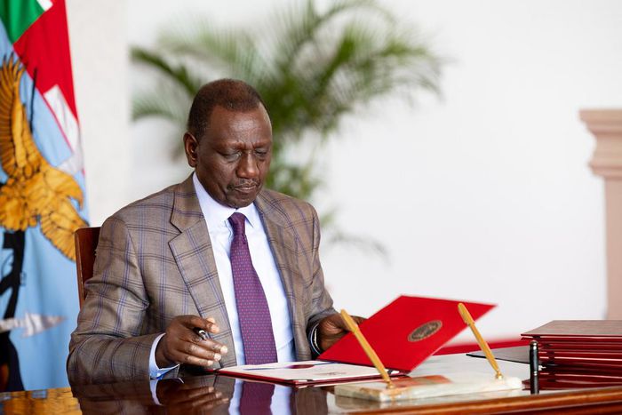 President William Ruto signs a bill at State House, Nairobi on June 28, 2024