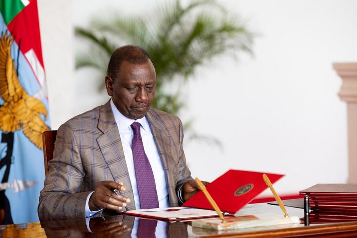President William Ruto signs a bill at State House, Nairobi on June 28, 2024