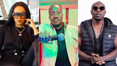 A collage of Azeezah, Willis Raburu, and Guda Man