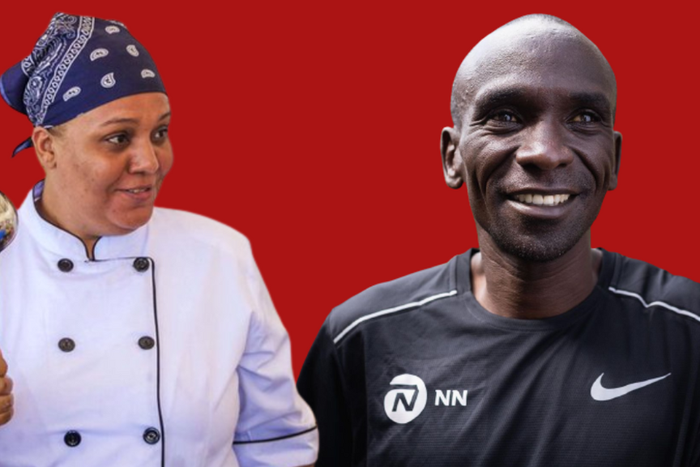 Maliha Mohammed (left) and Eliud Kipchoge