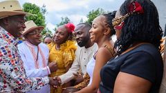 Deputy President Rigathi Gachagua at the traditional wedding of Juja MP George Koimburi's daughter, Shiru Koimburi