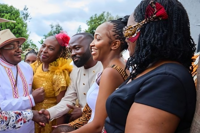 Deputy President Rigathi Gachagua at the traditional wedding of Juja MP George Koimburi's daughter, Shiru Koimburi