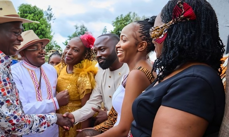 Deputy President Rigathi Gachagua at the traditional wedding of Juja MP George Koimburi's daughter, Shiru Koimburi