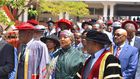 Former CS Amina Mohamed during her installation as Chancellor of the International University of East Africa in Kampala, Uganda