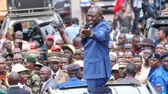 President William Ruto addressing a public rally
