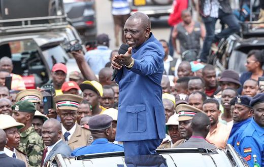 President William Ruto addressing a public rally
