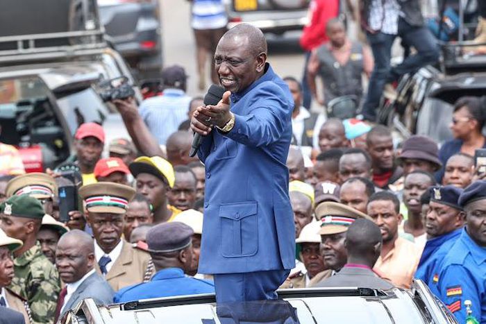 President William Ruto addressing a public rally