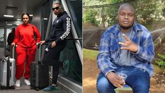 A collage of Otile Brown & his manager and Mejja