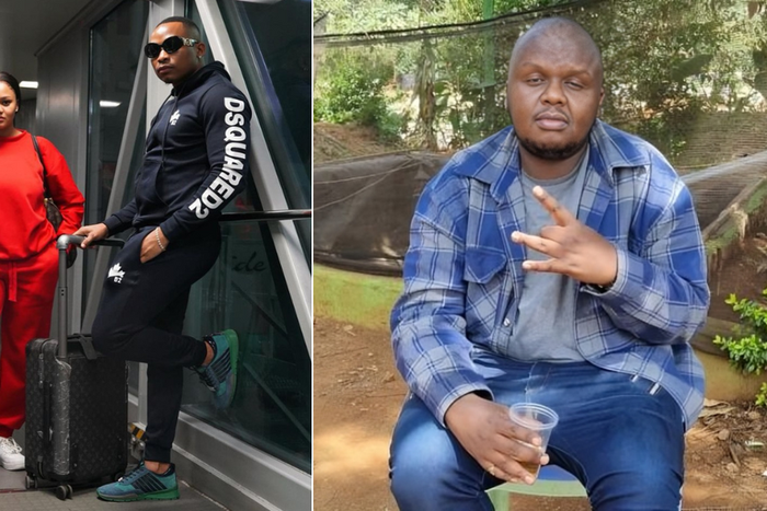 A collage of Otile Brown & his manager and Mejja