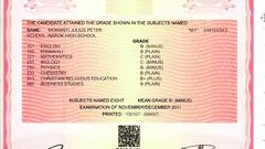 KCSE certificate