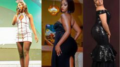 A collage image of Ssaru, Shakila and Justina Syokau