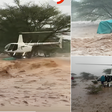 A Robinson R66 Turbine helicopter swooped in with daring precision to rescue the occupants of a lorry that was mercilessly washed away by floodwaters in Lerata, Samburu county on November 2, 2023