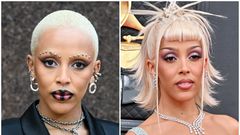 Doja Cat also frequently changes up her hairstyle, including this platinum-blonde buzz cut.