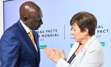 President William Ruto and Kristalina Georgieva, Managing Director of the International Monetary Fund (IMF), at the "New Global Financing Compact" summit in Paris on 22 June 2023.