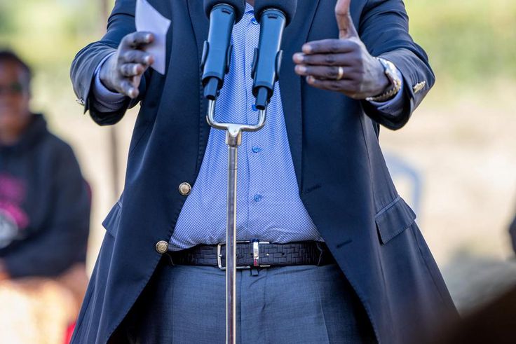 Deputy President Rigathi Gachagua during the funeral of his sister Leah Wangari Muriuki.