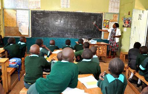 A group of lower primary pupils during a past lesson at Kawangware Primary School