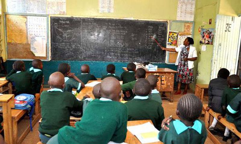 A group of lower primary pupils during a past lesson at Kawangware Primary School