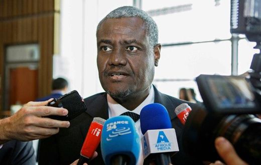 AU Commisioner Moussa Faki, pictured on January 31, 2017 in Addis Ababa, criticised member states for a lack of solidarity to combat famine and drought, with the situation set to worsen as the rainy season ends