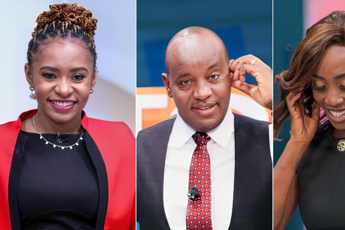Citizen TV journalists Mashirima Kapombe, Linus Kaikai and Yvonne Okwara