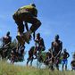 A KDF official takes recruits through a drill during tryouts
