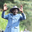 President William Ruto greets a crowd during his working tour of Mt Kenya region