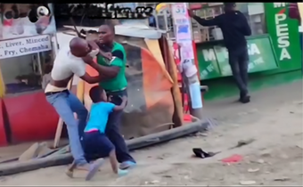 Screenshot of a shopkeeper confronting a man for Sh100 in pipeline, Nairobi