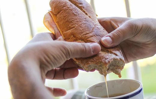 Dunking bread in tea