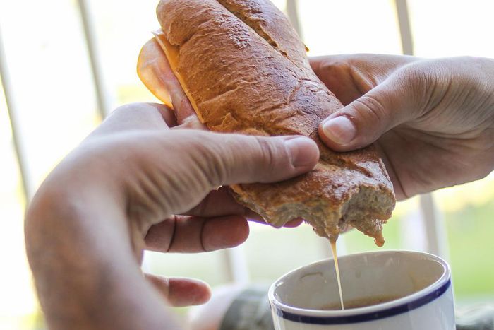 Dunking bread in tea
