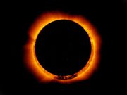 An annular solar eclipse leaves a ring of sun visible.NASA