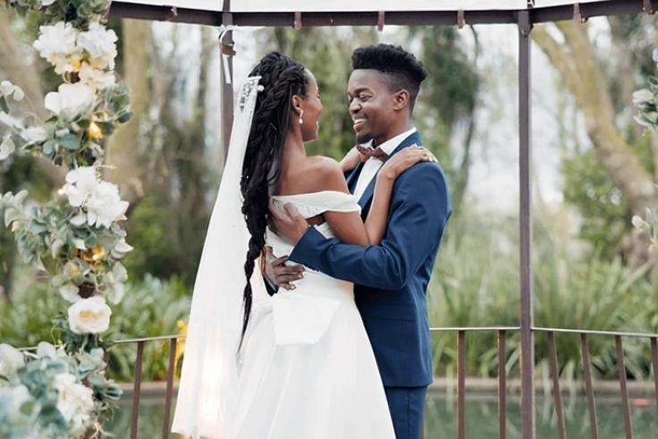 A couple during a wedding
