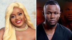 A collage photo of Nadia Mukami and Arrow Bwoy