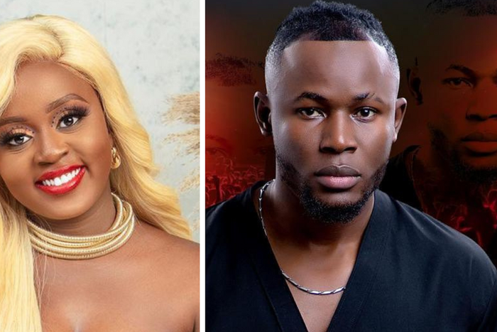 A collage photo of Nadia Mukami and Arrow Bwoy