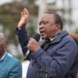 President Uhuru Kenyatta addresses a roadside gathering on August 6, 2022 after a one-day working tour of the Central region where he inspected and commissioned several development projects in Murang'a and Nyeri counties