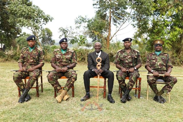 KDF officers visited Lieutenant Colonel (Rtd) Joshua Korigo Barno, the 1st Kenyan to head a military unit