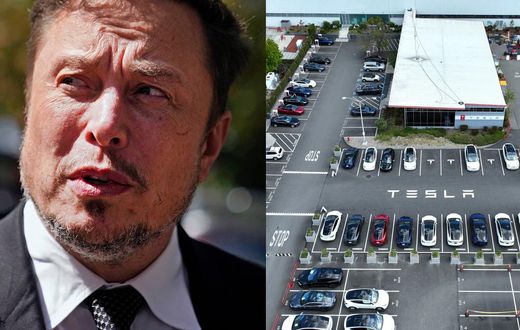 Tesla CEO Elon Musk and the Tesla factory in Fremont, California.Nathan Howard and Justin Sullivan via Getty Images