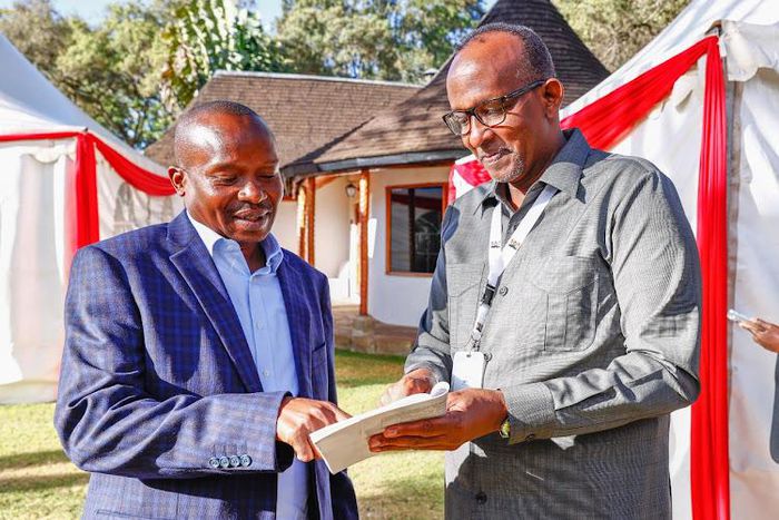 Interior CS Kithure Kindiki and Defence CS Aden Duale during the CSs retreat in Nanyuki on January 7, 2023