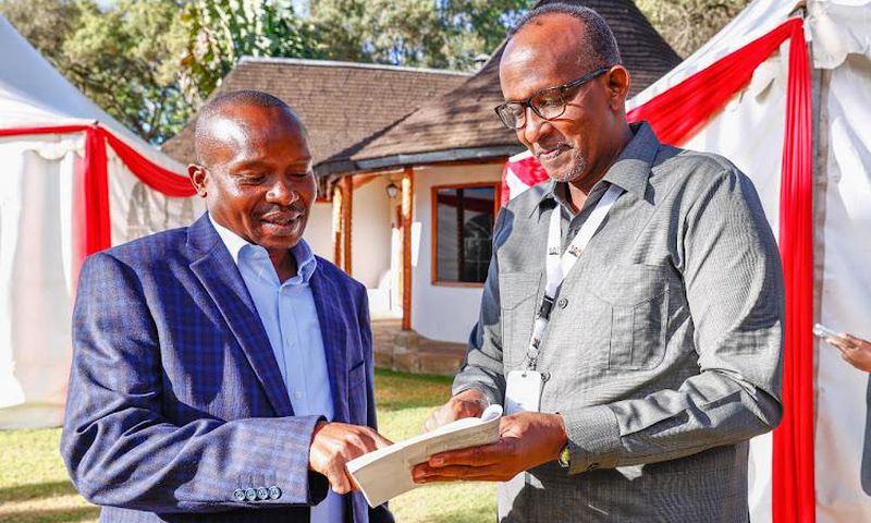 Interior CS Kithure Kindiki and Defence CS Aden Duale during the CSs retreat in Nanyuki on January 7, 2023
