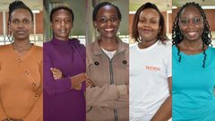 Sign With Us founder Njeri Muchina, Saidiwa Rides leader Gladys Ng'etich, Imani Health founder Anne Chege, Know Learning Limited leader Emma Muriuki and PanaCare founder Beverly Senda
