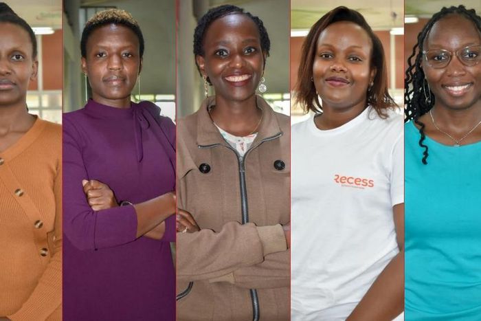 Sign With Us founder Njeri Muchina, Saidiwa Rides leader Gladys Ng'etich, Imani Health founder Anne Chege, Know Learning Limited leader Emma Muriuki and PanaCare founder Beverly Senda