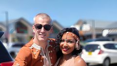 Carolina Carlz and her husband during their traditional wedding in Kenya