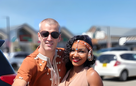 Carolina Carlz and her husband during their traditional wedding in Kenya