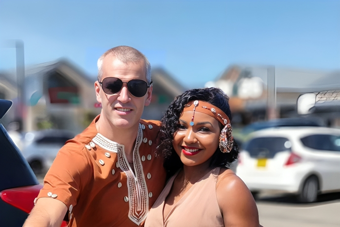Carolina Carlz and her husband during their traditional wedding in Kenya