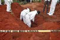 Detectives in an exhumation exercise at the Shakahola forest