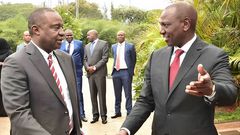 President William Ruto and former Treasury CS Henry Rotich