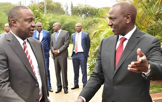 President William Ruto and former Treasury CS Henry Rotich
