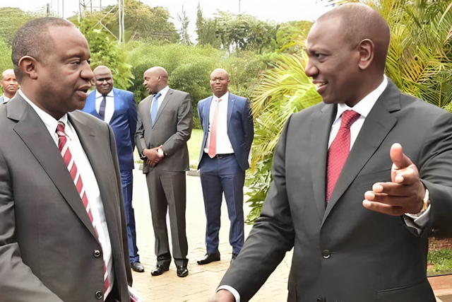 President William Ruto and former Treasury CS Henry Rotich