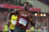 Ferdinand Omanyala after winning gold